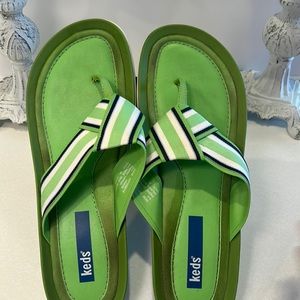 Keds sandals, in lime, green, navy, white, and light blue